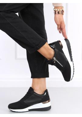 Dámské sportovní Sneakersy s klínovým podpatkem v černé barvě