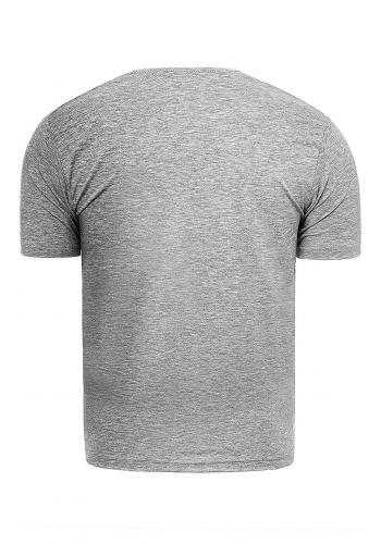 Klasické pánské tričko šedé barvy s potiskem