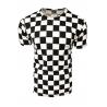 Bílé módní tričko se šachovnicovým vzorem pro pány