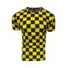 Pánské módní tričko se šachovnicovým vzorem ve žluté barvě