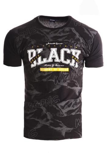 Stylová pánská trička černé barvy s potiskem