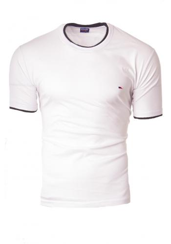 Jednobarevná pánská trička bílé barvy s krátkým rukávem