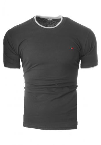 Jednobarevné pánské tričko černé barvy s krátkým rukávem