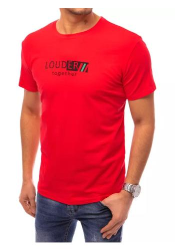 Pánské bavlněné tričko s malým potiskem v červené barvě