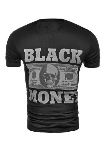Pánské módní tričko s potiskem v černé barvě