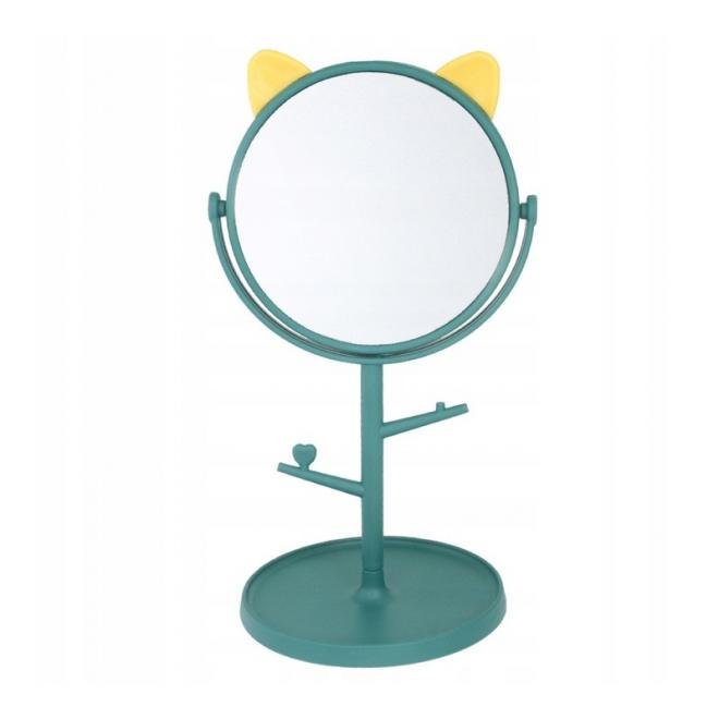 Zelené kosmetické zrcadlo na stojanu