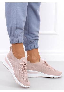 Růžové ponožkové tenisky na podpatku