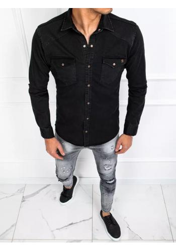 Pánská džínová košile v černé barvě