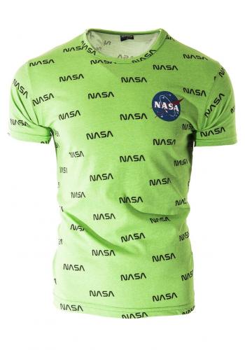 Pánské zelené tričko s potiskem NASA