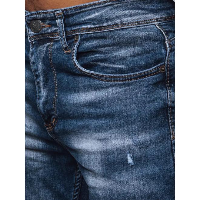 Modré pánské džíny s dírami