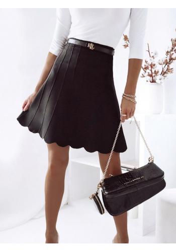Černá rozšířená sukně s vysokým pasem