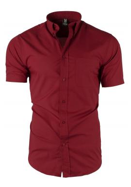 Červená pánská košile s krátkým rukávem