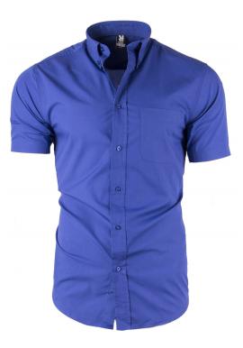 Pánské košile s krátkým rukávem v modré barvě