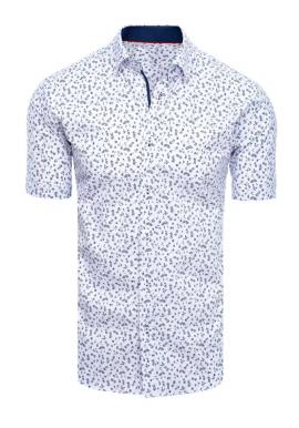 Pánská bílá vzorovaná košile s krátkým rukávem