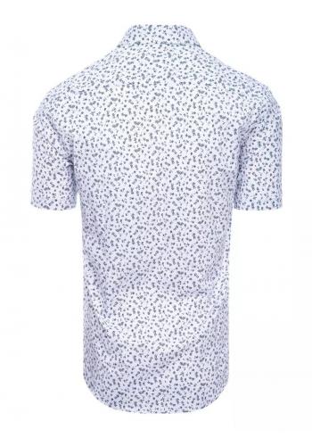 Pánská bílá vzorovaná košile s krátkým rukávem