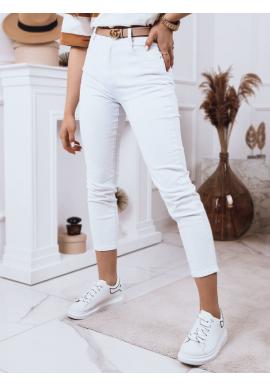 Bílé klasické džíny s vysokým pasem