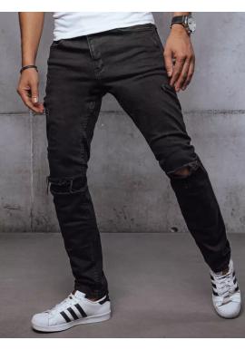 Černé pánské džíny s dírami