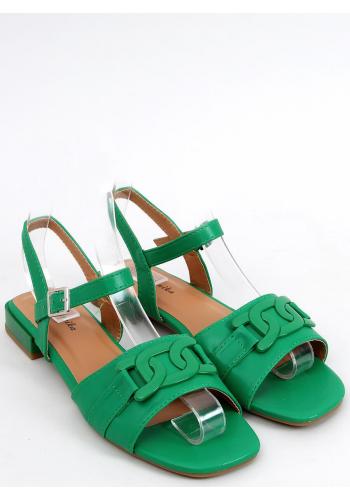 Dámské zelené sandály na nízkém podpatku