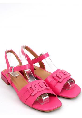 Růžové dámské sandály na nízkém podpatku