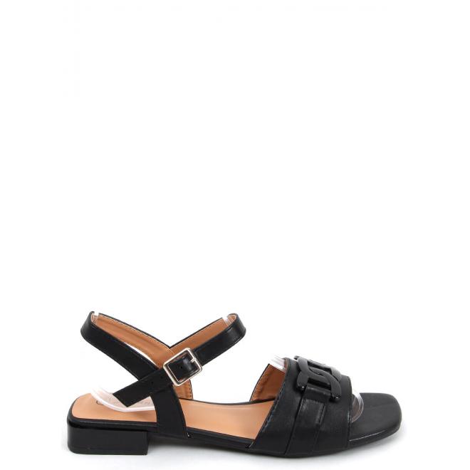 Dámské sandály na nízkém podpatku v černé barvě