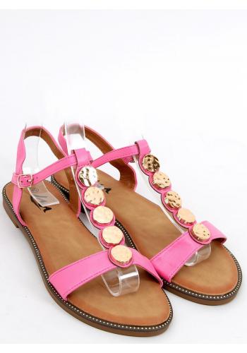 Dámské růžové sandály se zlatou ozdobou