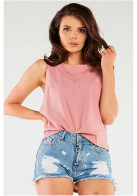 Růžové dámské tričko bez rukávů