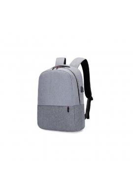 Sportovní šedý batoh s USB portem