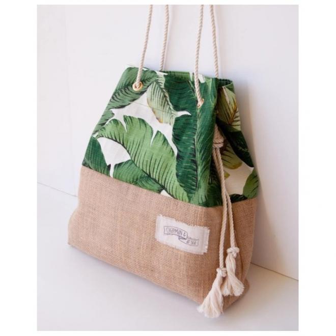 Plážová dámská taška s motivem listů