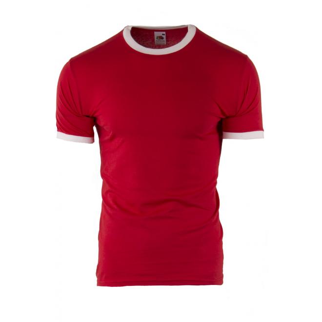 Levně Červené pánské triko s krátkým rukávem v akci