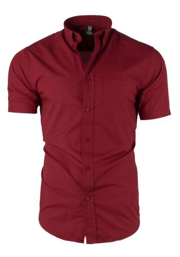 Červená pánská košile s krátkým rukávem ve výprodeji