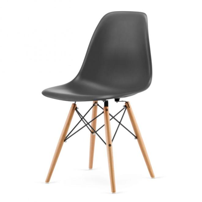 Levně Sada 4 jídelních židlí tmavě šedé barvy