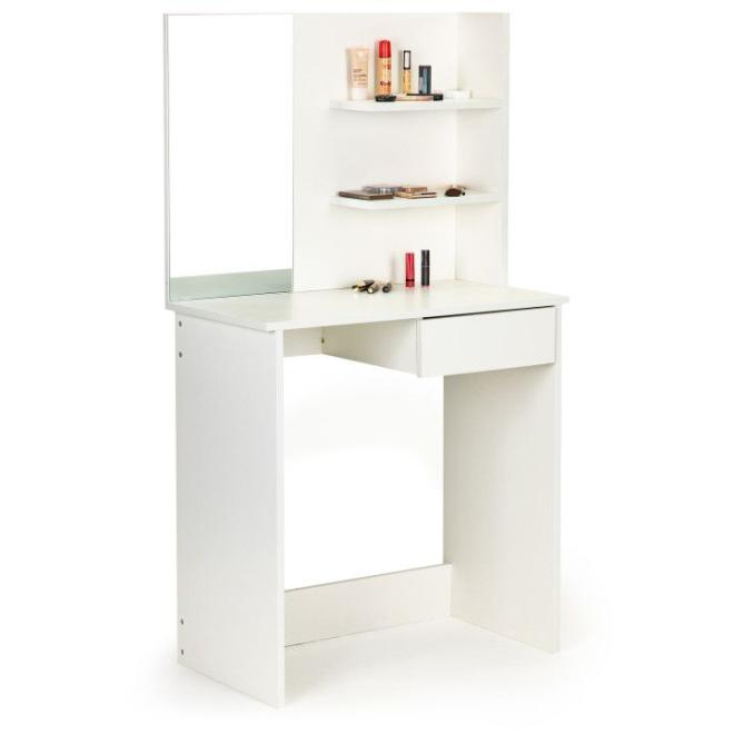 Levně Moderní kosmetický stolek v bílé barvě