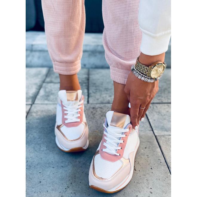 Růžové sportovní Sneakersy s klínovým podpatkem pro dámy
