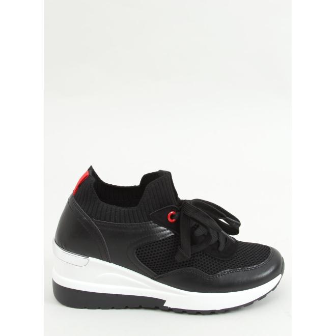 Dámské módní Sneakersy s klínovým podpatkem v černé barvě