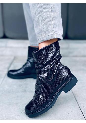 Černé extravagantní boty se zipem pro dámy