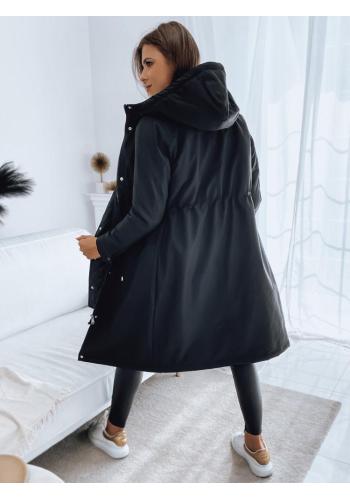 Černá dlouhá dámská bunda na zimu
