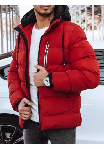 Prošívaná zimní bunda v červené barvě