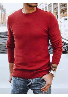Pánský bordový svetr s kulatým výstřihem