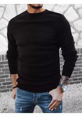 Pánský černý svetr s pruhy