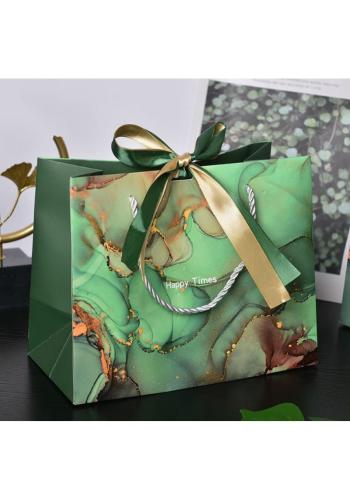 Zelená dárková taška - 18x16x10 cm