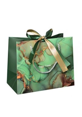 Dárková taška v zelené barvě - 25x20x12 cm