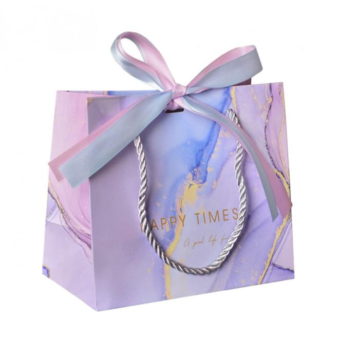 Elegantní dárková taška fialové barvy - 18x16x10 cm