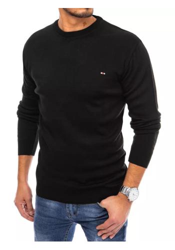 Jednobarevný pánský svetr černé barvy