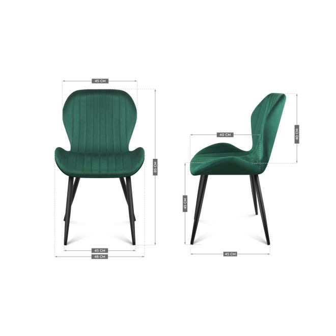 Velurová židle Mark Adler zelené barvy