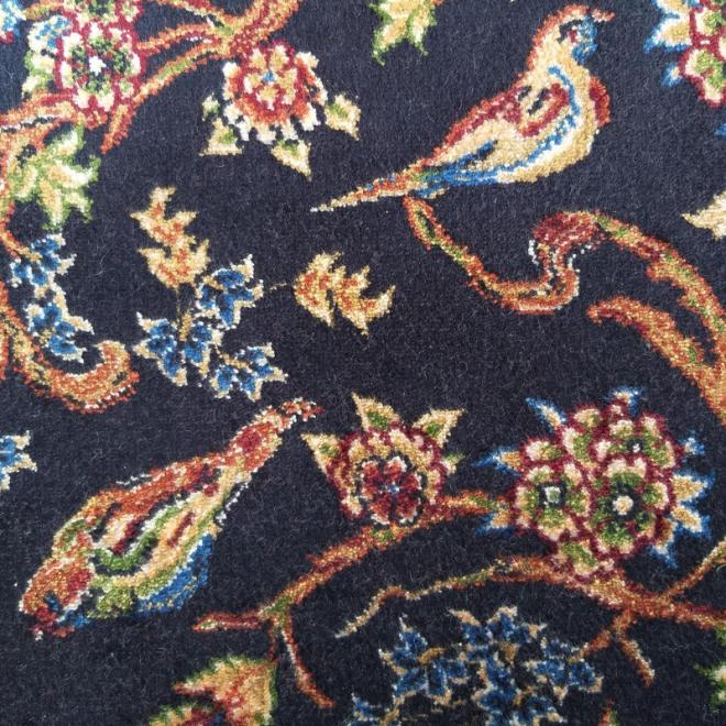 Exkluzivní hedvábný koberec v modré barvě