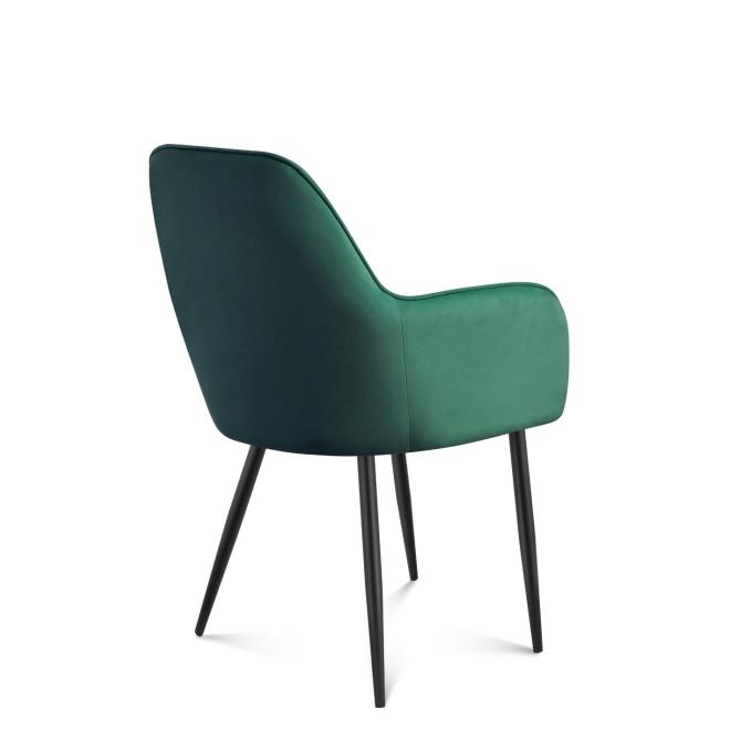 Velurová židle zelené barvy s prošíváním