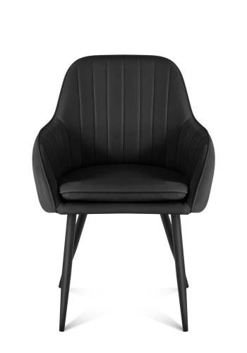 Černá velurová židle s prošíváním