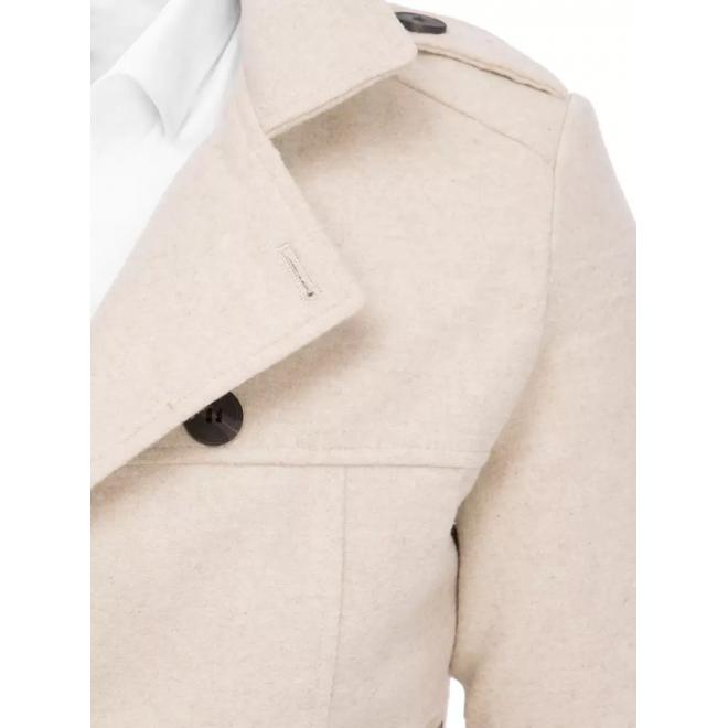 Dvouřadý pánský kabát béžové barvy s páskem