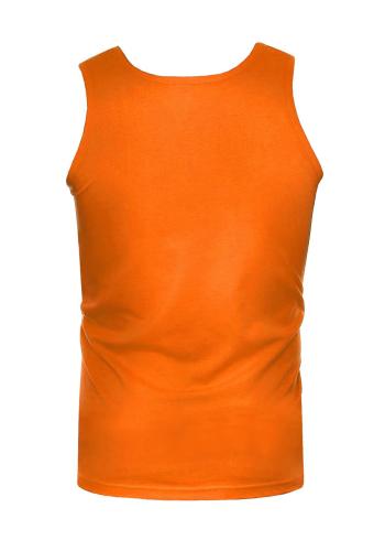 Pánské bavlněné tričko bez rukávů v oranžové barvě