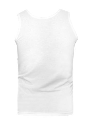Bavlněné pánské tričko bílé barvy bez rukávů